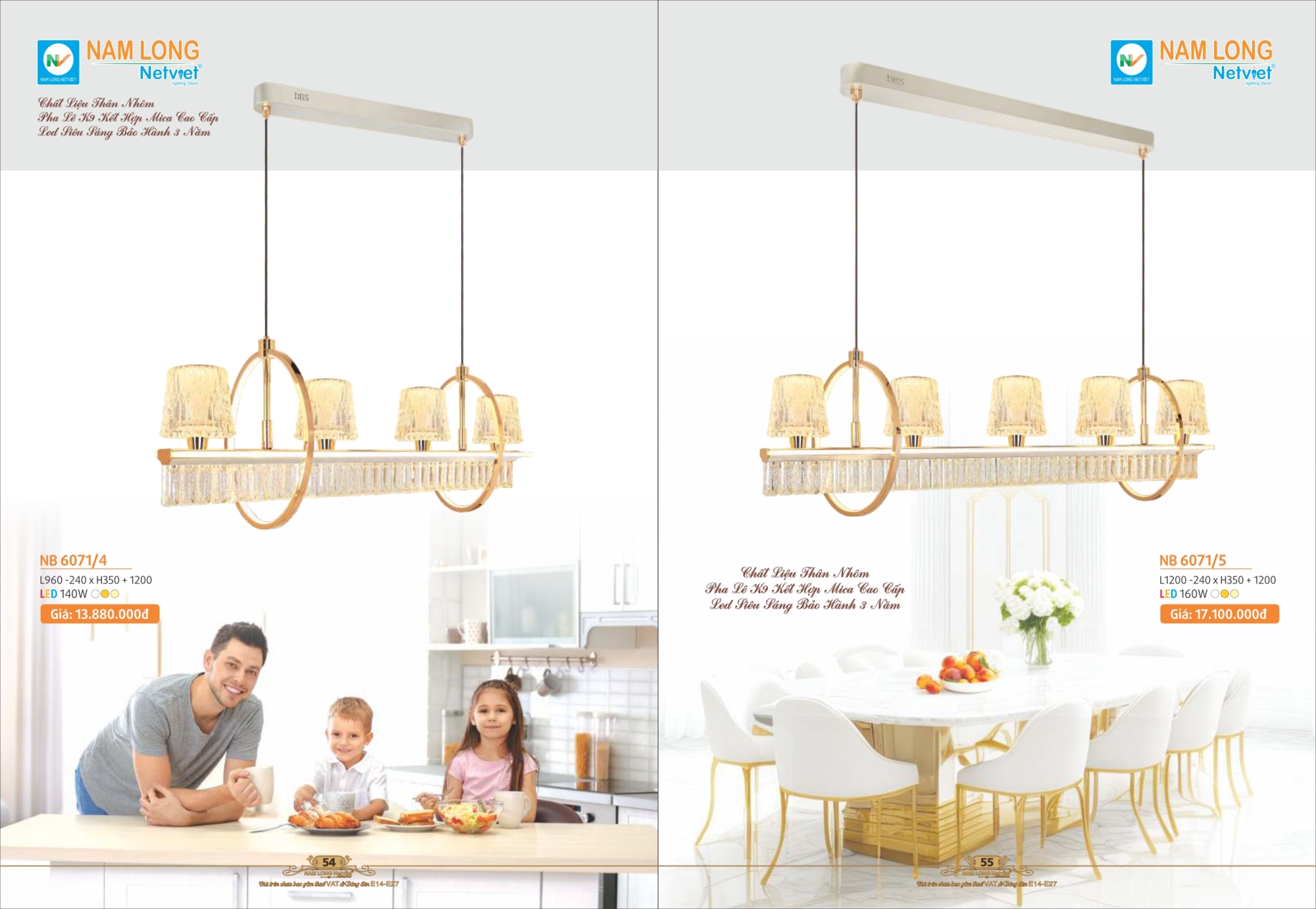 Bảng giá đèn trang trí Nam Long